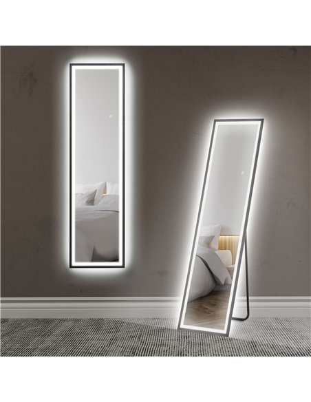 HOMCOM 150 x 40cm Full Length Mirror, with Adjustable Lights - Black 831-883V70BK - pic 111122 | FastDaddyshop