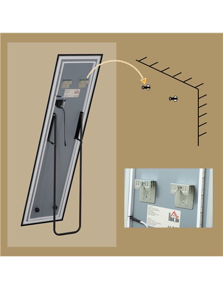 HOMCOM 150 x 40cm Full Length Mirror, with Adjustable Lights - Black 831-883V70BK - pic 111130 | FastDaddyshop