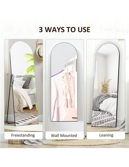 HOMCOM 150cm Arched Full Length Mirror - Black 831-863V80BK - pic 111136 | FastDaddyshop