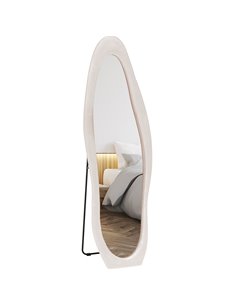 HOMCOM Wavy Velvet-Feel Full Length Mirror - Light Pink 831-860V70PK