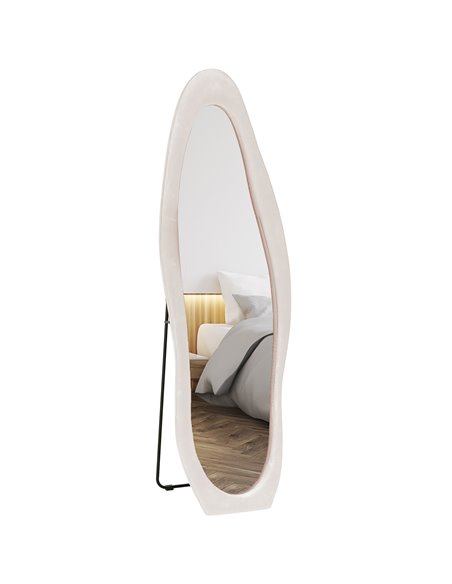 HOMCOM Wavy Velvet-Feel Full Length Mirror - Light Pink 831-860V70PK - pic 111149 | FastDaddyshop