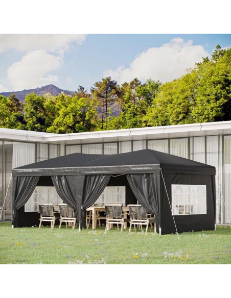 Outsunny 3x6 m Pop Up Gazebo Marquee Party Tent with Storage Bag, Black - pic 11115 | FastDaddyshop