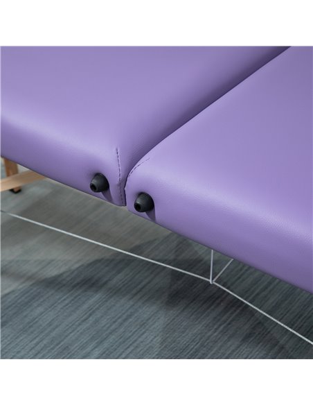 HOMCOM Portable Massage Bed, Folding Spa Beauty Massage Table with 2 Sections, Carry Bag and Wooden Frame, Purple 503-025V70VT - pic 111256 | FastDaddyshop
