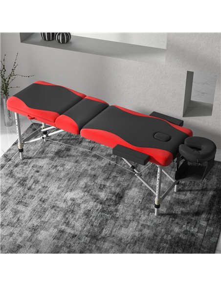 HOMCOM Foldable Massage Table Professional Salon SPA Facial Couch Bed Black and Red 503-039V70RD - pic 111276 | FastDaddyshop