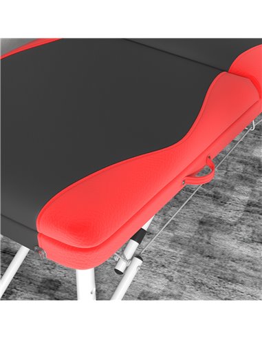 HOMCOM Foldable Massage Table Professional Salon SPA Facial Couch Bed Black and Red 503-039V70RD