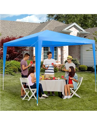 Outsunny 2.7m x 2.7m Garden Gazebo Marquee Party Tent Wedding Canopy Outdoor(Blue)