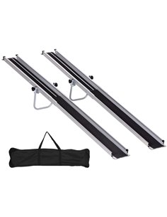 HOMCOM Set of Two 244cm Three-Level Aluminium Wheelchair Ramps 713-169V02BK