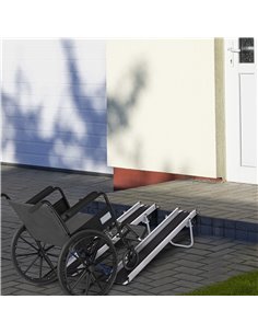 HOMCOM Set of Two 244cm Three-Level Aluminium Wheelchair Ramps 713-169V02BK 2