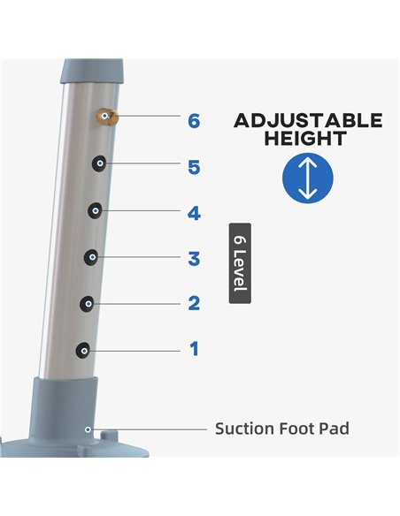 HOMCOM EVA Padded Shower Chair for the Elderly and Disabled, Height Adjustable Shower Stool with Back and Arms, 4 Suction Foot P - pic 111371 | FastDaddyshop