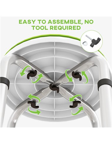 HOMCOM 360° Swivel Shower Chair, Height Adjustable Aluminium Shower Stool with Non-Slip Feet for Disabled, Elderly, Green 713-07