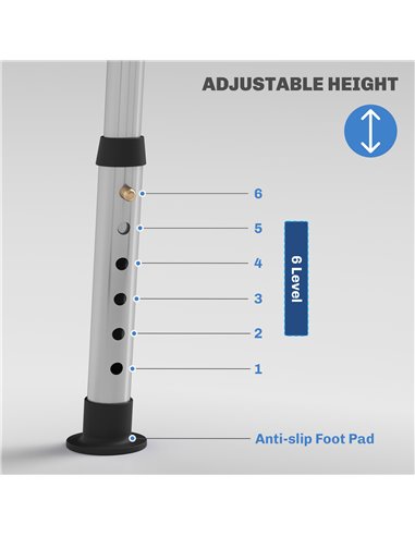 HOMCOM Shower Stool with Backrest, Height Adjustable Shower Chair with Anti-slip Foot Pads, Shower Head Holder, Light Blue 713-1