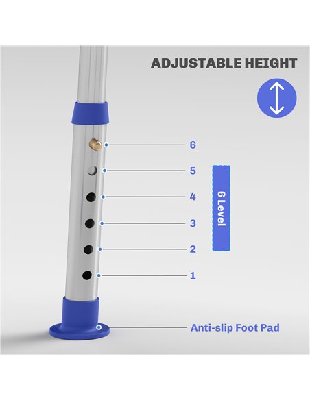 HOMCOM Shower Stool with Backrest, Height Adjustable Shower Chair with Anti-slip Foot Pads, Shower Head Holder, Blue 713-118V00V - pic 111416 | FastDaddyshop