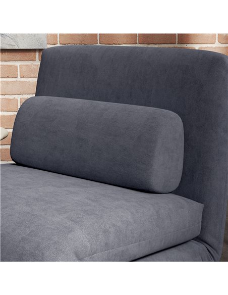 HOMCOM Single Velvet-Feel Sleeper Chair - Charcoal Grey 833-066V72CG - pic 111436 | FastDaddyshop