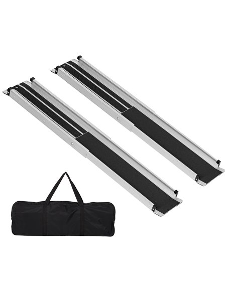HOMCOM Set of Two 122cm Three-Level Aluminium Wheelchair Ramps 713-169V00BK - pic 111437 | FastDaddyshop