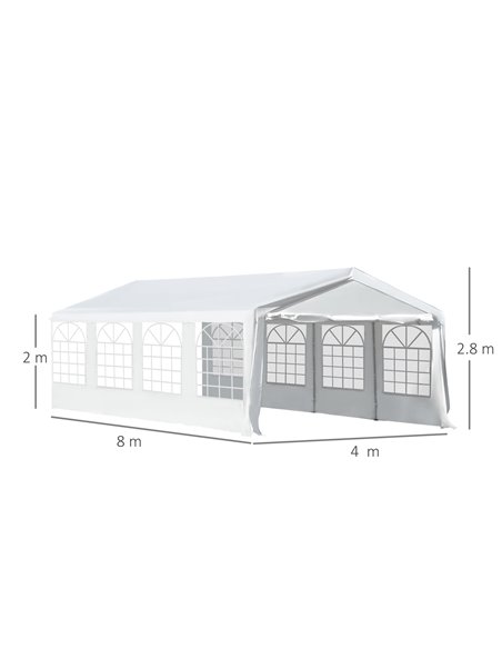 Outsunny 8m x 4m Garden Gazebo Marquee Party Tent Wedding Portable Garage Carport Event Shelter Car Canopy Heavy Duty Steel Fram - pic 11146 | FastDaddyshop