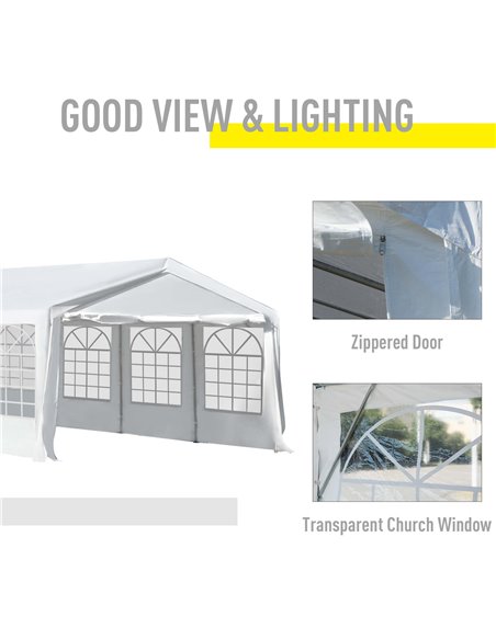 Outsunny 8m x 4m Garden Gazebo Marquee Party Tent Wedding Portable Garage Carport Event Shelter Car Canopy Heavy Duty Steel Fram - pic 11149 | FastDaddyshop