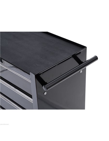 HOMCOM 5-Drawer Tool Chest with Wheels, Steel Lockable Tool Storage Cabinet with Handle, 2 Keys for Garage, Workshop, Black E2-0 - pic 111496 | FastDaddyshop