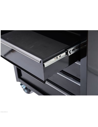 HOMCOM 5-Drawer Tool Chest with Wheels, Steel Lockable Tool Storage Cabinet with Handle, 2 Keys for Garage, Workshop, Black E2-0