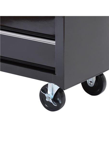 HOMCOM 5-Drawer Tool Chest with Wheels, Steel Lockable Tool Storage Cabinet with Handle, 2 Keys for Garage, Workshop, Black E2-0 - pic 111499 | FastDaddyshop