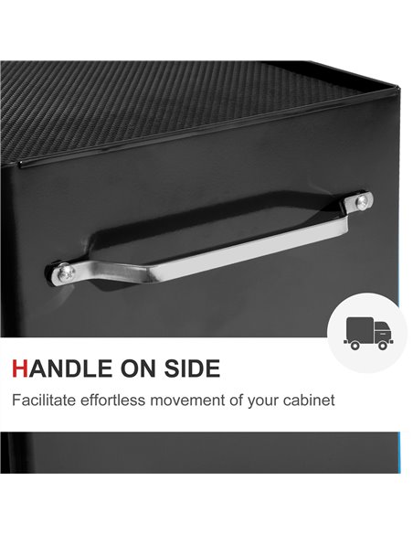 HOMCOM 5-Drawer Tool Chest, Lockable Steel Tool Storage Cabinet with Wheels and Handle Tool Box for Garage, Workshop, Black B20- - pic 111506 | FastDaddyshop