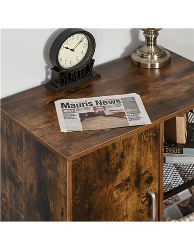 HOMCOM Printer Stand Home Office Mobile Storge File Cabinet Organizer with Castors, Door, Vintage Brown 836-268