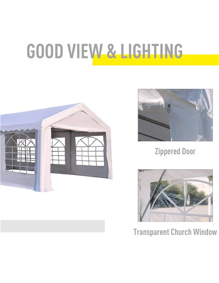 Outsunny Gazebo, Steel Frame, Water Resistant, size 6x4 m-Whtie - pic 11156 | FastDaddyshop