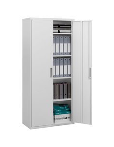 HOMCOM Five Shelf Lockable Steel Office Cabinet - White 924-084V00WT