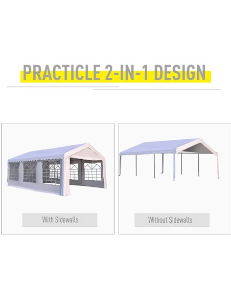 Outsunny Gazebo, Steel Frame, Water Resistant, size 6x4 m-Whtie - pic 11158 | FastDaddyshop