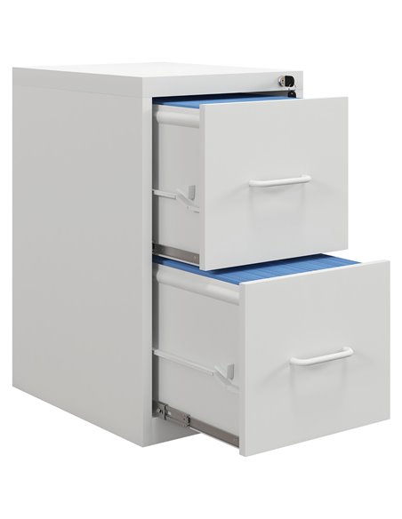 HOMCOM Two-Drawer Modern Steel Filing Cabinet - Cream 924-083V00WT - pic 111581 | FastDaddyshop