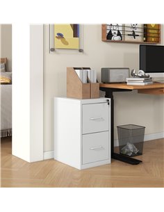 HOMCOM Two-Drawer Modern Steel Filing Cabinet - Cream 924-083V00WT 2
