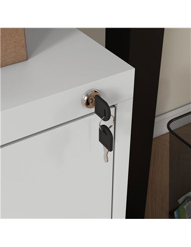 HOMCOM Three-Drawer Modern Steel Filing Cabinet - Cream 924-083V01WT