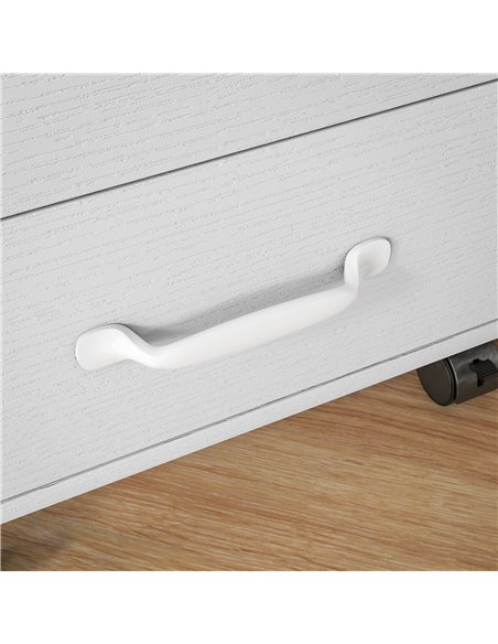 HOMCOM 3 Drawer File Cabinet, Mobile Filing Cabinet on Wheels for Home Office, Study, White 924-029V00WT - pic 111606 | FastDaddyshop