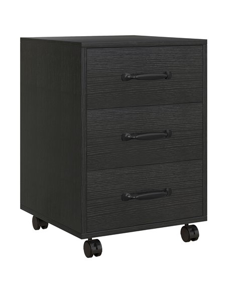 HOMCOM 3 Drawer File Cabinet, Mobile Filing Cabinet on Wheels for Home Office, Study, Black 924-029V00BK - pic 111608 | FastDaddyshop