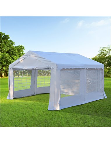 Outsunny Gazebo Marquee Party Tent, Steel Frame, 4x4 m-White