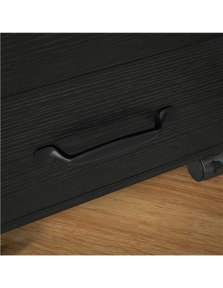 HOMCOM 3 Drawer File Cabinet, Mobile Filing Cabinet on Wheels for Home Office, Study, Black 924-029V00BK - pic 111615 | FastDaddyshop