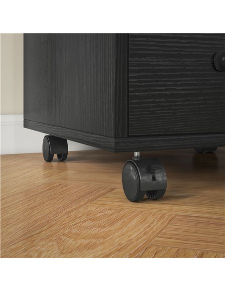 HOMCOM 3 Drawer File Cabinet, Mobile Filing Cabinet on Wheels for Home Office, Study, Black 924-029V00BK - pic 111616 | FastDaddyshop