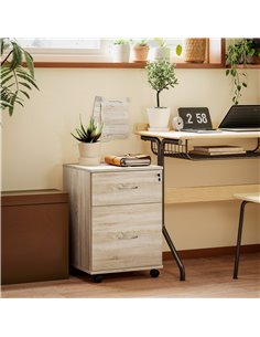HOMCOM Two Drawer Lockable Filing Cabinet - Wood-Effect 836-038V01ND 2
