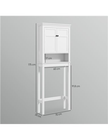 HOMCOM Over-Toilet/Appliance Storage Cabinet - White 834-722V80WT