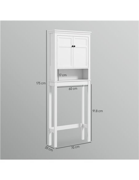 HOMCOM Over-Toilet/Appliance Storage Cabinet - White 834-722V80WT - pic 111628 | FastDaddyshop