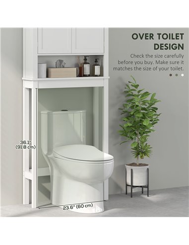 HOMCOM Over-Toilet/Appliance Storage Cabinet - White 834-722V80WT