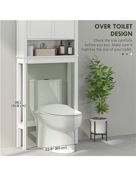 HOMCOM Over-Toilet/Appliance Storage Cabinet - White 834-722V80WT - pic 111631 | FastDaddyshop