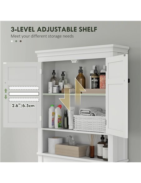 HOMCOM Over-Toilet/Appliance Storage Cabinet - White 834-722V80WT - pic 111632 | FastDaddyshop
