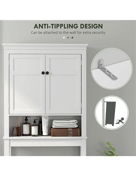HOMCOM Over-Toilet/Appliance Storage Cabinet - White 834-722V80WT - pic 111633 | FastDaddyshop