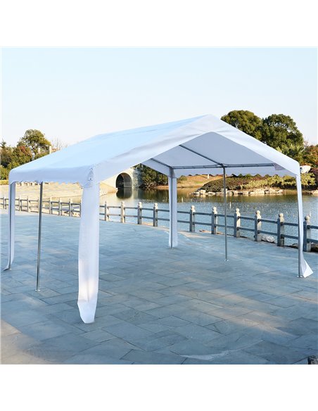 Outsunny Gazebo Marquee Party Tent, Steel Frame, 4x4 m-White - pic 11166 | FastDaddyshop