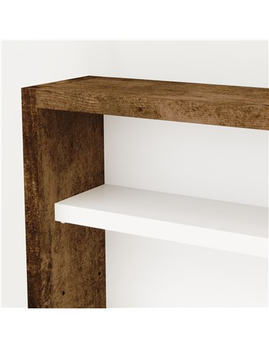 HOMCOM 5-Tier Wall Display Shelf Unit Cabinet w/ 4 Adjustable Shelves Glass Doors Home Office Ornaments 60x80cm Rustic brown 833
