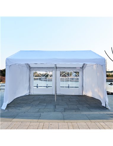 Outsunny Gazebo Marquee Party Tent, Steel Frame, 4x4 m-White