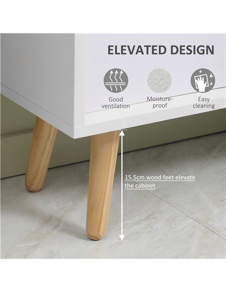 HOMCOM Freestanding 6 Cube Unit Cabinet Unit w/ 3 Fabric Drawers Handles Home Office Storage Shelves White 833-755V01WT - pic 111675 | FastDaddyshop