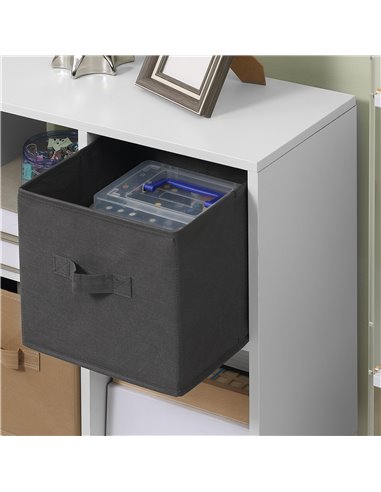 HOMCOM Freestanding 6 Cube Unit Cabinet Unit w/ 3 Fabric Drawers Handles Home Office Storage Shelves White 833-755V01WT