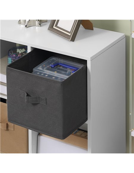 HOMCOM Freestanding 6 Cube Unit Cabinet Unit w/ 3 Fabric Drawers Handles Home Office Storage Shelves White 833-755V01WT - pic 111678 | FastDaddyshop