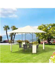 Outsunny 3x3m Patio Garden Metal Gazebo Marquee, Steel Frame, Water Resistant, Cream 2